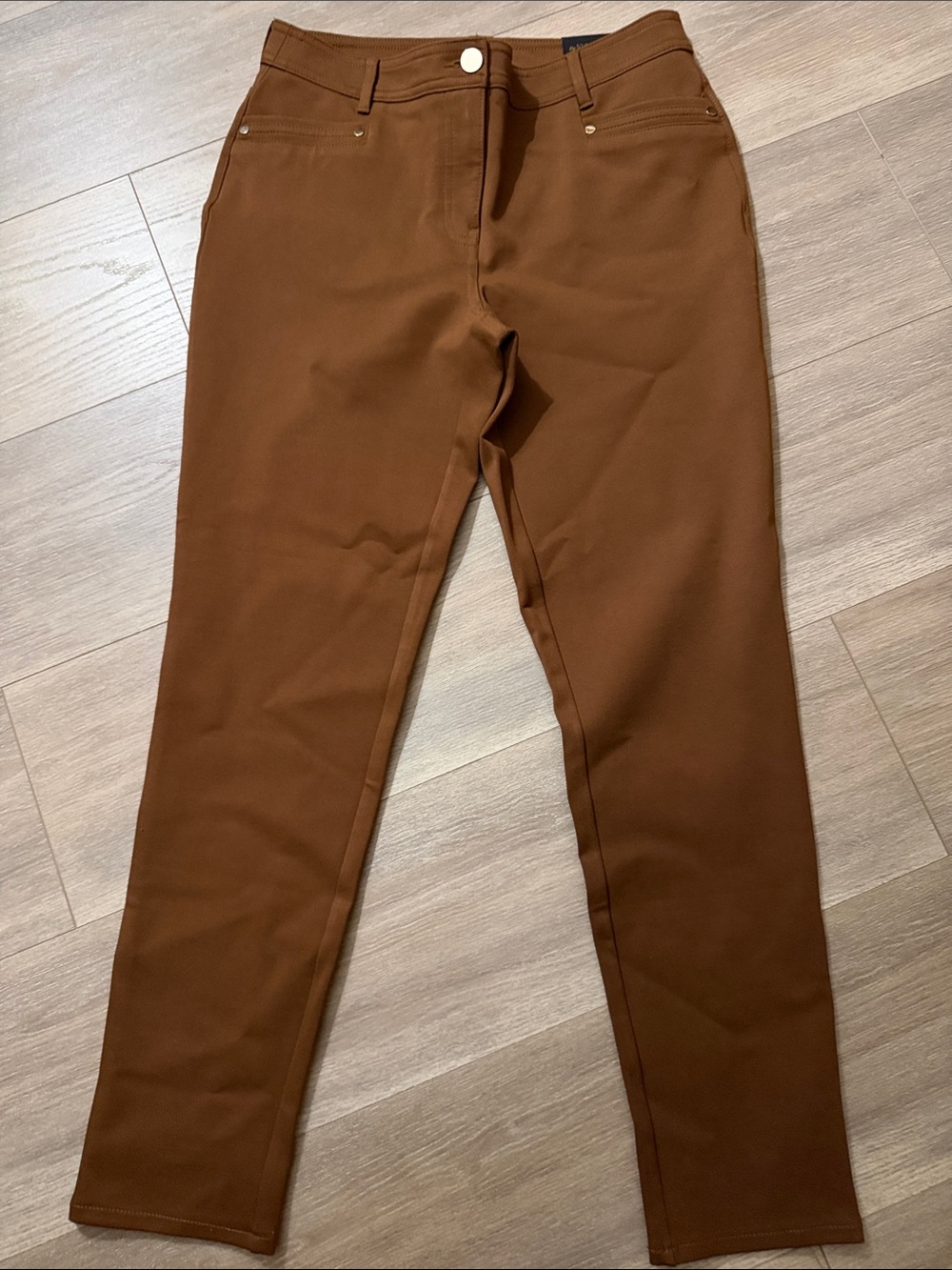 Chico's Cropped Slim Ankle Pants in Rich Brown